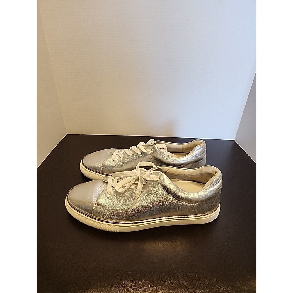 Johnston & Murphy Callie Lace To Toe Women's Sz10m Silver Metallic Sheepskin - Picture 2 of 10
